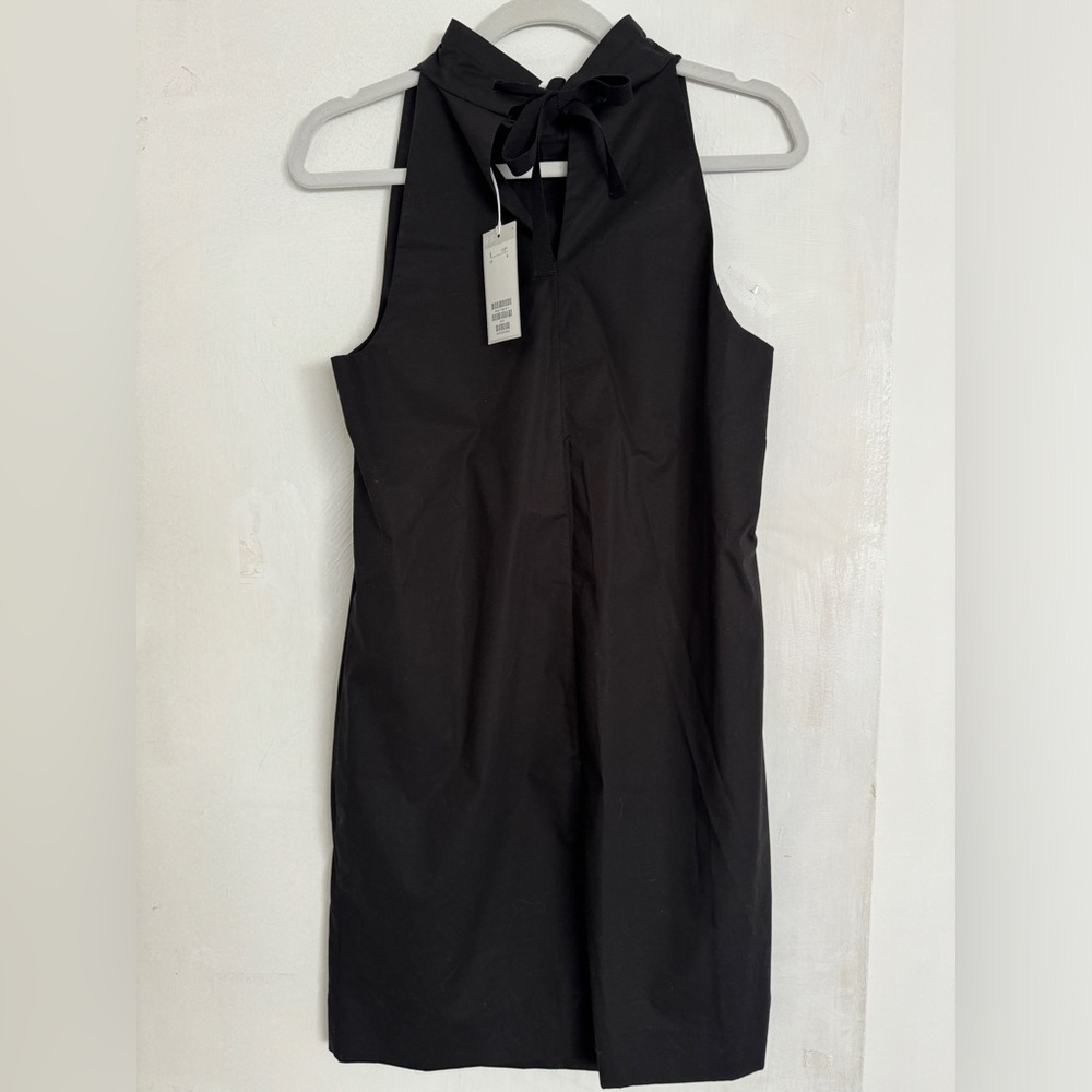 COS mock neck summer dress, black, never worn, with tags, pockets, size 6